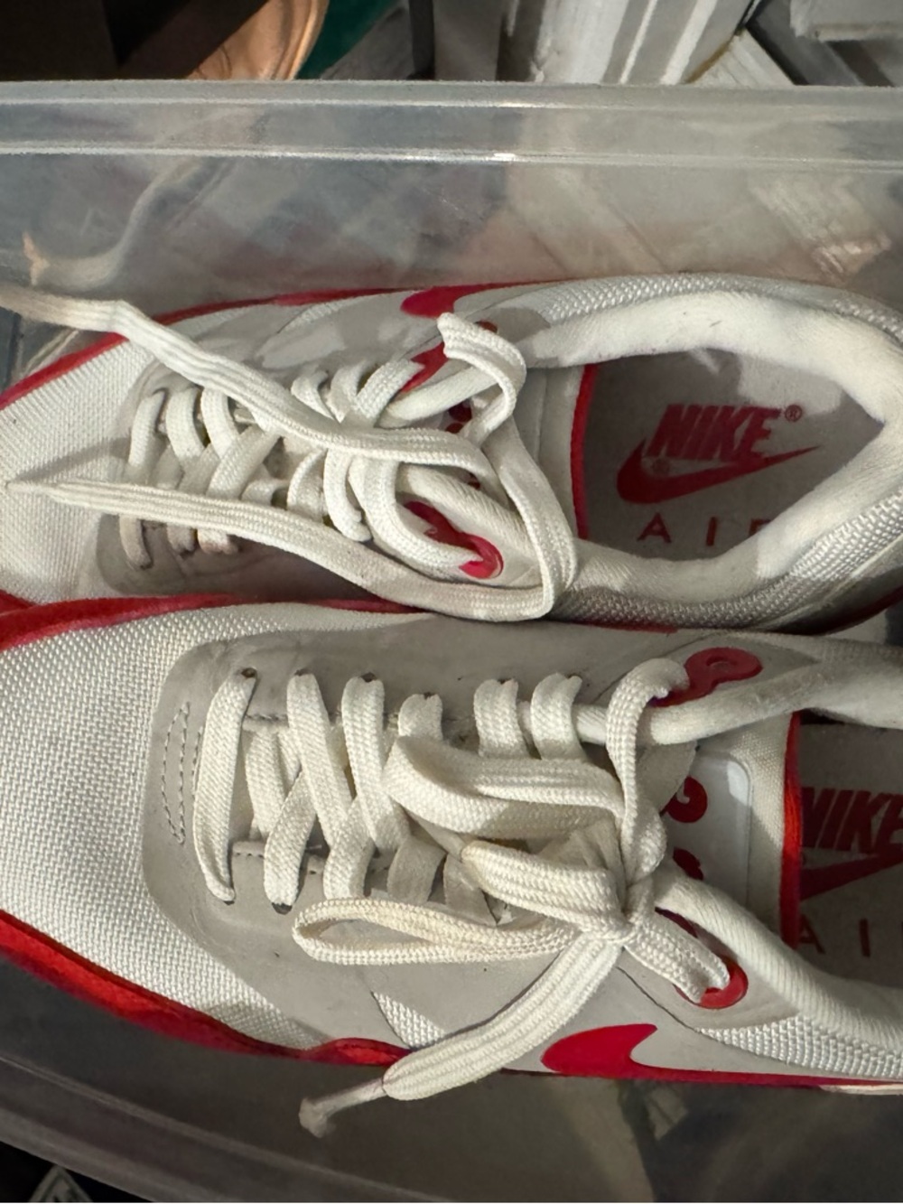 Nike Red & White Low-Top Sneakers - Signature Swoosh